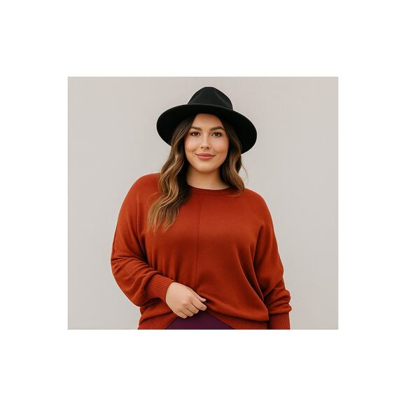 New Project Social T Los Angeles Rust Red Dolman Sleeve Sweater Women’s Medium - Picture 1 of 12